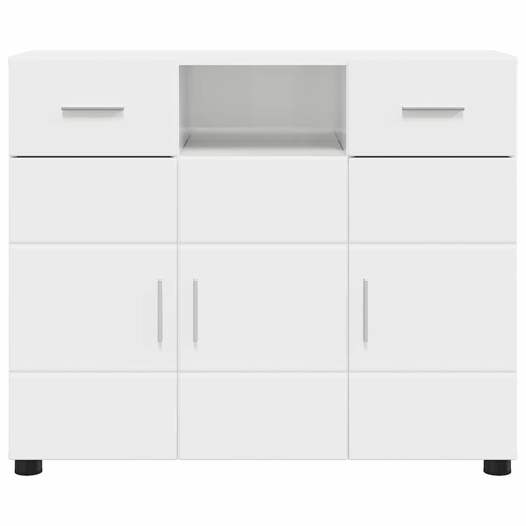 Sideboard High gloss white 88.5 x 30.5 x 73 cm Engineered wood
